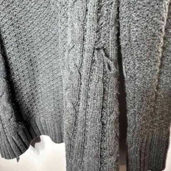 Express Gray Shawl Collar Knit Cardigan Sweater Womens L Chunky Wool Blend - Picture 7 of 7